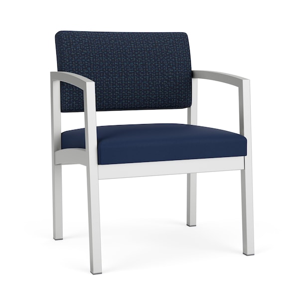 Lesro Lenox Steel Wide Guest Chair Metal Frame, Silver, RF Blueberry Back, MD Ink Seat LS1201 - main